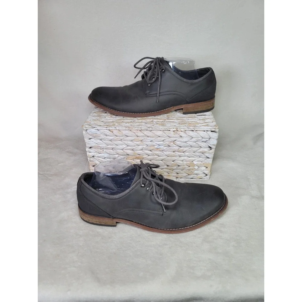 Hawker Rye Gray Matte Derby Dress Shoes Career Formal Office Lace Up Size 11.5